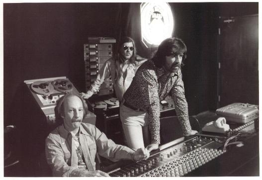 Paul Rothchild, Mike Cochrane and Alan Bates on the set of "The Rose"